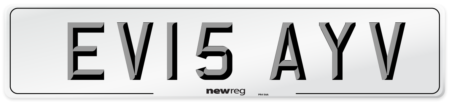 EV15 AYV Number Plate from New Reg